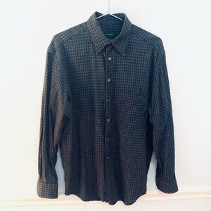 CANALI Italy Checked Long-Sleeves Shirt, Charcoal